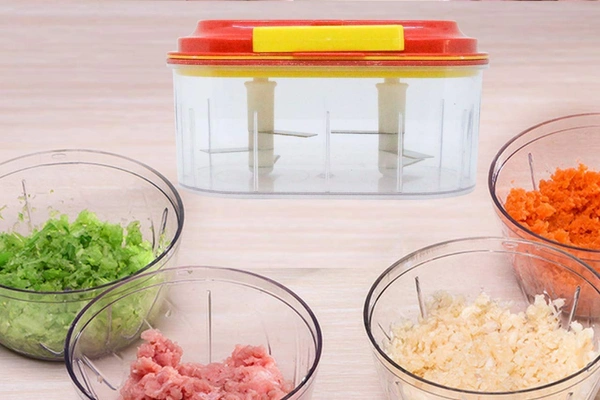 Handy Dual Blade Manual Food Chopper Compact & Powerful 2in1 Handy 1 Litre  Chopper, Cutter with SS Blades a (1000 ml)